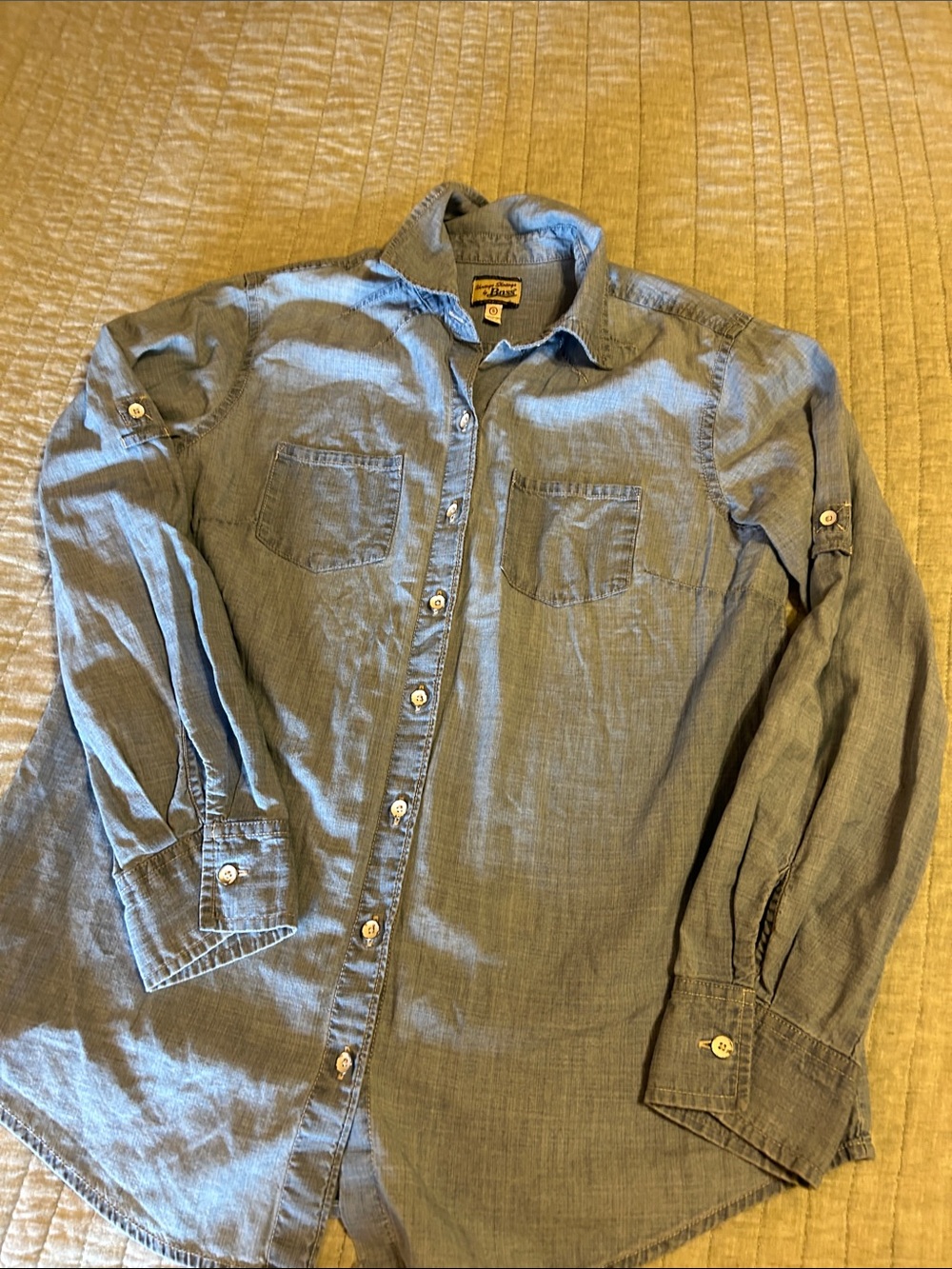 Casual Light Blue Chambray Button-Down Shirt